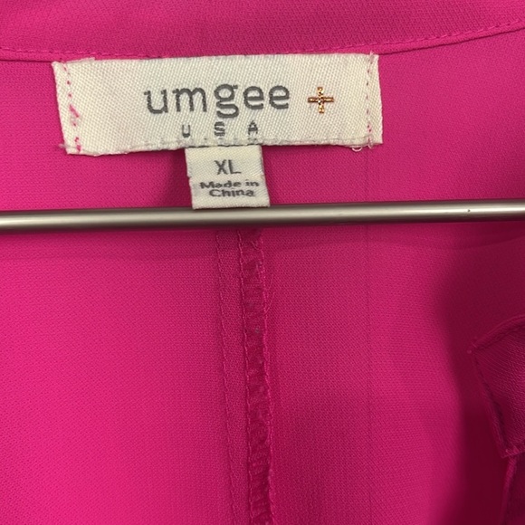 Umgee Womens Midi Dress XL Pink/Purple Sleeveless Button Down Hi-lo Elegant Chic - Picture 2 of 12